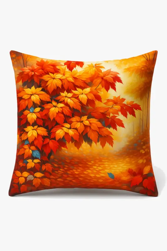Decorative cushion cover with autumn leaves and basket pattern Meilleur Choix