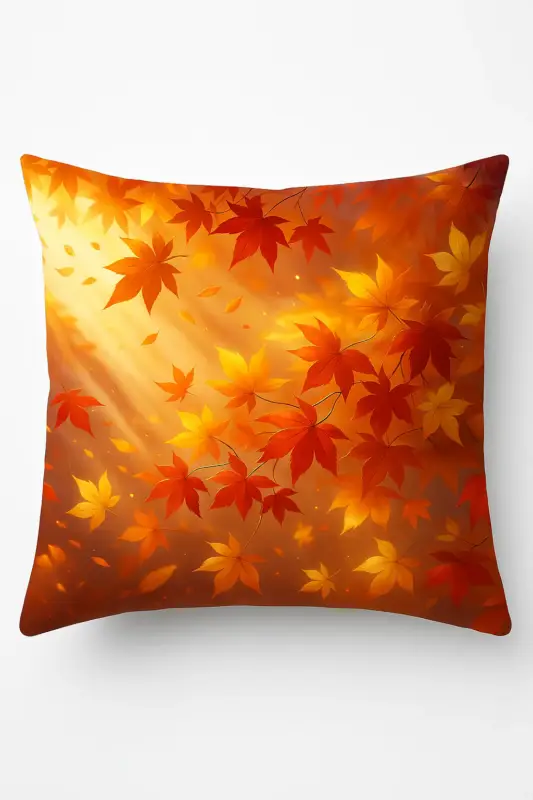 Decorative cushion cover autumn leaves and basket pattern Authentique