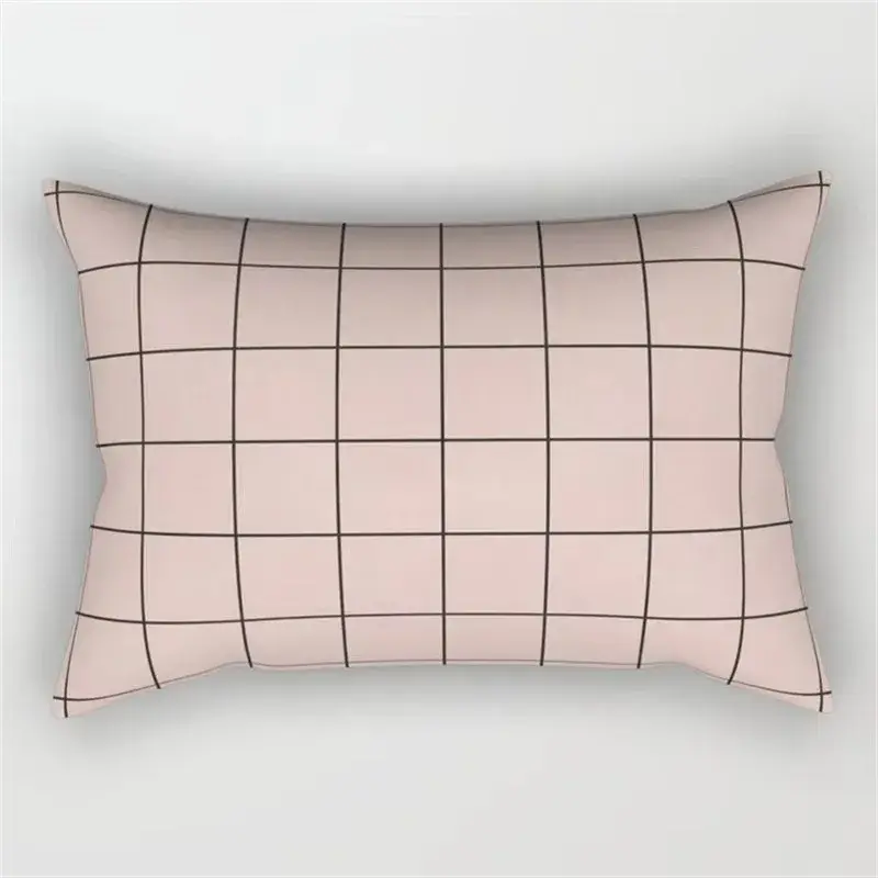 Rectangular cushion cover with rainbow geometric and botanical pattern Satisfait Ou Remboursé