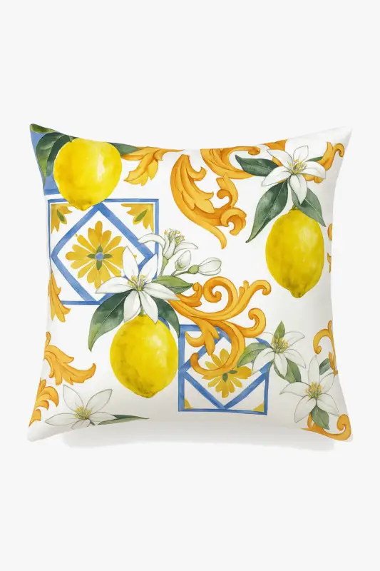 Seulement Aujourd'hui Housse de coussin décorative fruits d'été citron fraise pastèque