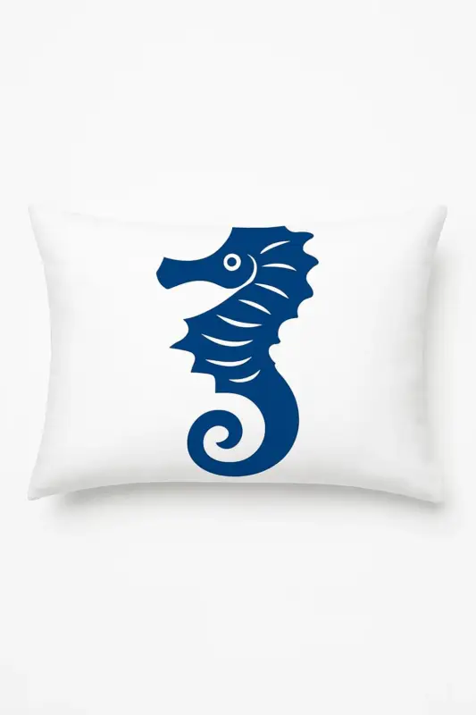 Rectangular cushion cover blue marine animals design 30 x 50 cm Usine Directe