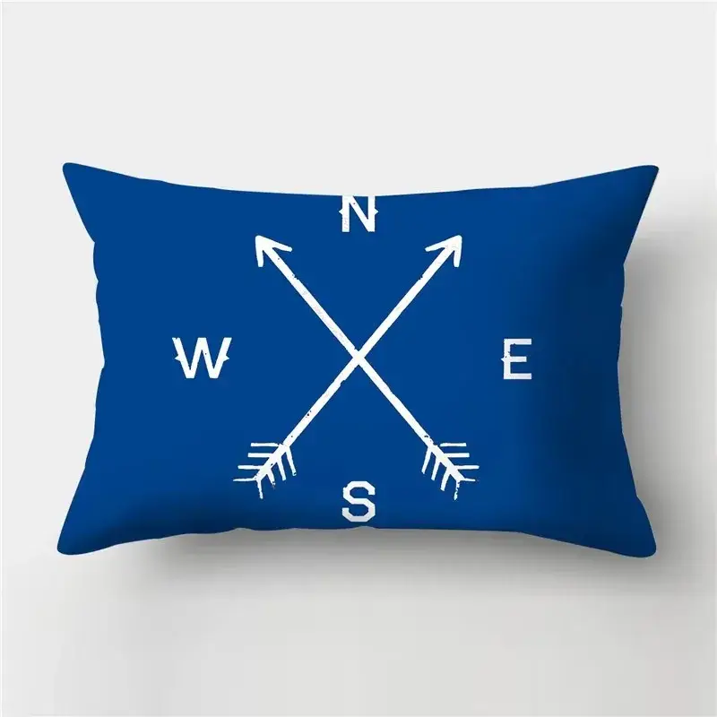 Haute Qualité Rectangular cushion cover with blue marine animal pattern 30 x 50 cm