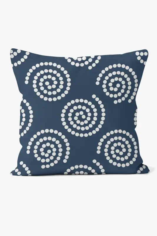 Nouvelle Collection Navy blue geometric cushion cover for modern decor
