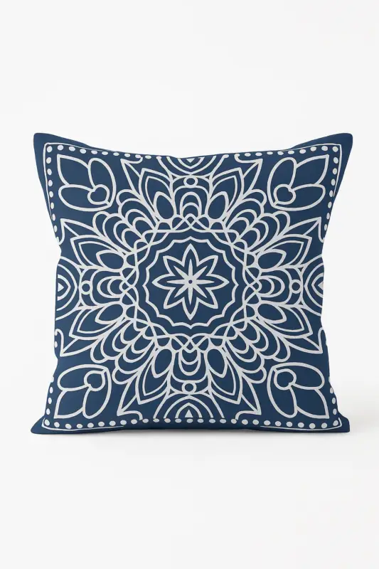 Offre Exclusive Modern and elegant navy blue geometric cushion cover