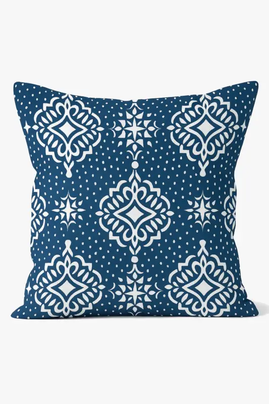 Promotion Saisonnière Elegant nordic navy blue geometric cushion cover