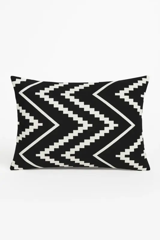 Decorative geometric cushion cover black and yellow 30 x 50 cm Achat Immédiat