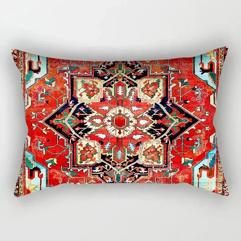 Rectangular vintage cushion cover with ethnic mandala pattern Dernière Chance