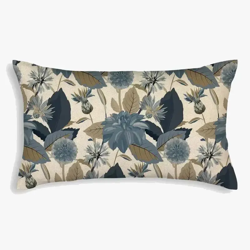 Expédié Aujourd'hui Rectangular cushion cover with decorative sunflower leaf pattern