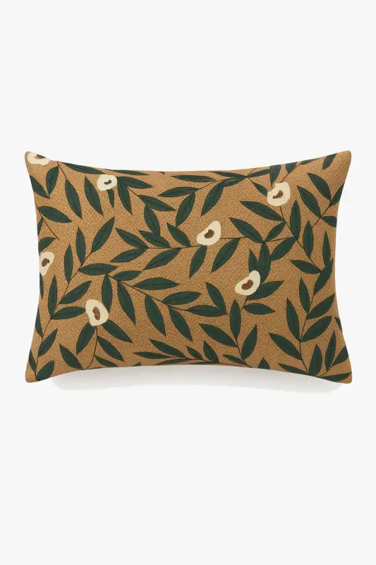 Achat Immédiat Decorative cushion cover with sunflower leaf pattern