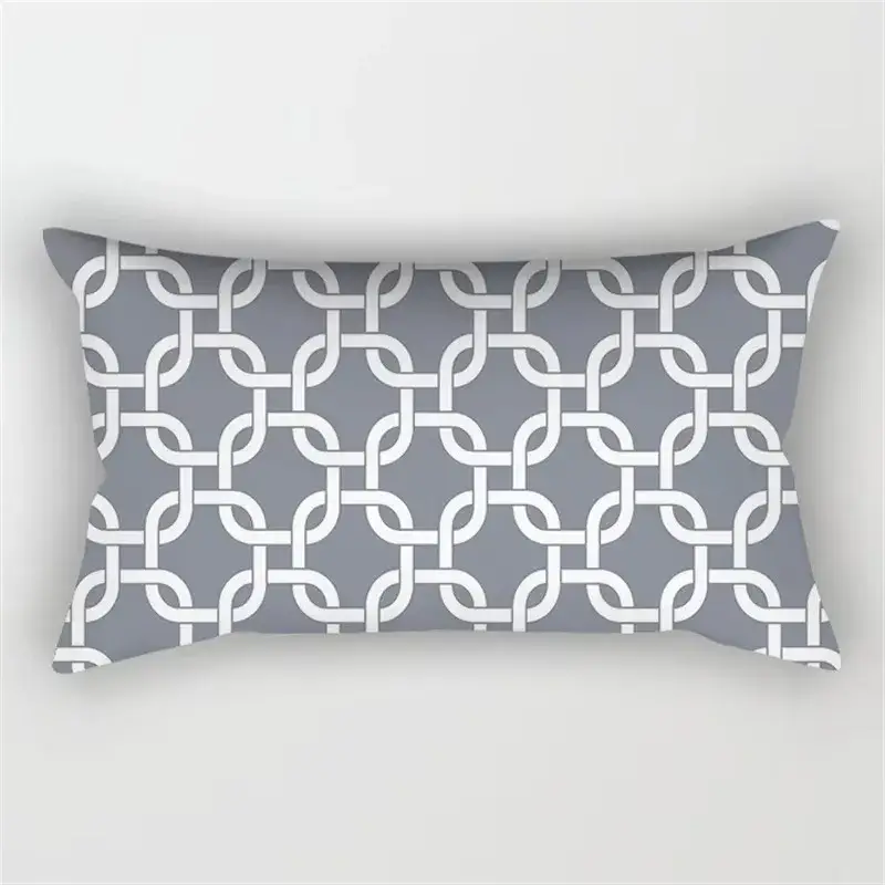 Decorative geometric cushion cover modern grey patchwork Prix Choc