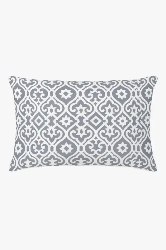 Rectangular decorative grey geometric patchwork cushion cover Nouveauté