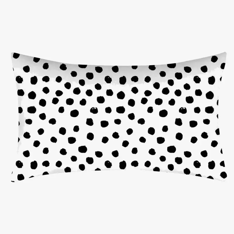 Soldes Black and white geometric cushion cover for sofa