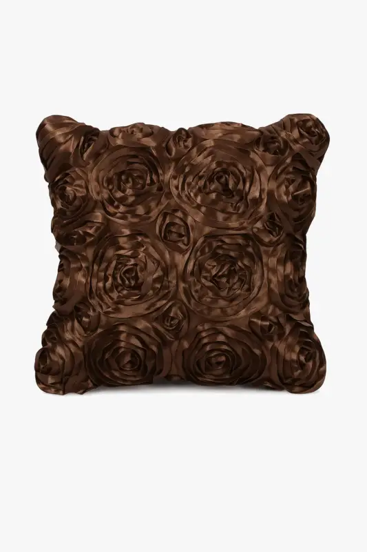 3d rose embroidered cushion cover for interior decoration Populaire