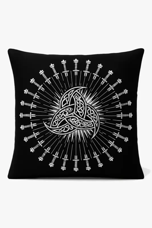 Marque Viking amulet geometric black and white cushion cover