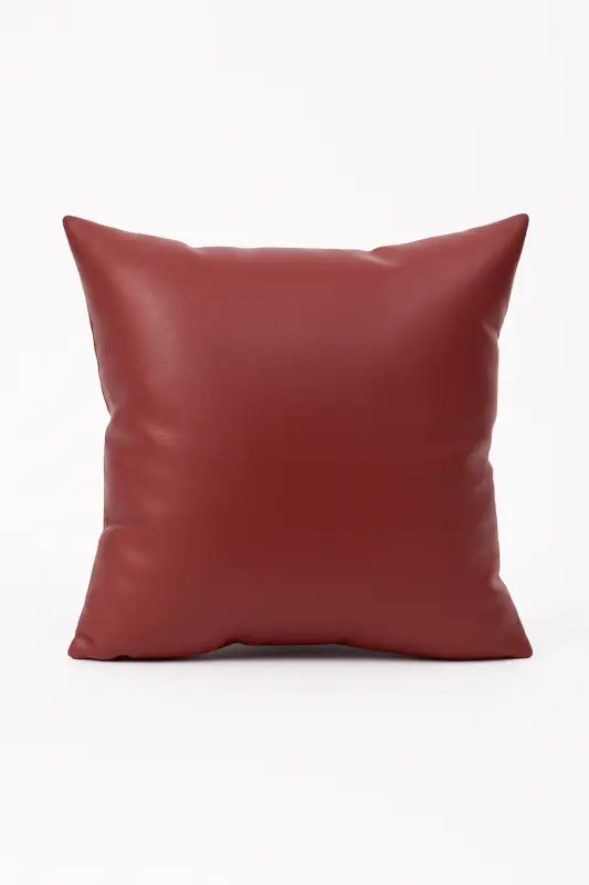 Nouveauté Solid colour faux leather cushion cover for interior decor