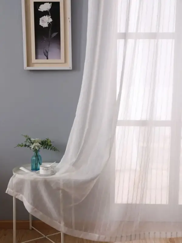 Marque Lightweight translucent curtain with vertical stripes european style