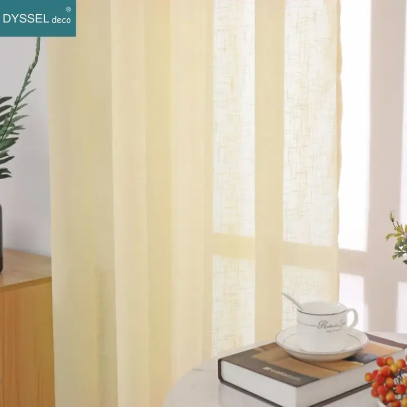 Super Prix Voilage léger effet lin rayé pour salon chambre
