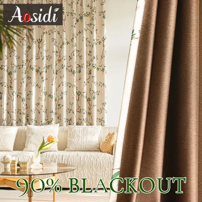 Vintage floral blackout curtain for bedroom and living room Promotion