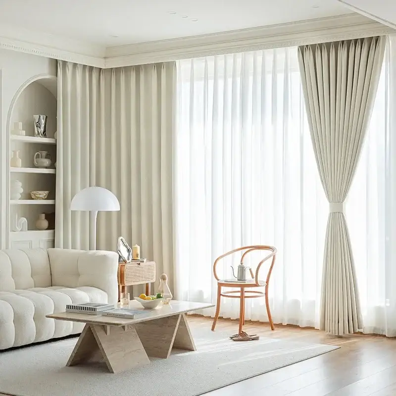 Prix Réduit Modern pleated blackout curtain for living room and bedroom
