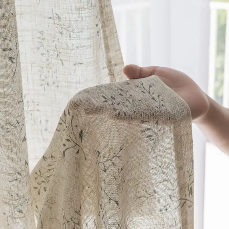 Japanese floral sheer curtain room divider Offre Limitée
