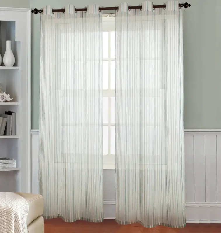 Striped sheer curtain european style for living room or bedroom Solde