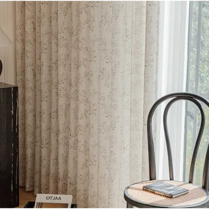 Floral tulle voile curtain country style for living room window Prix Choc