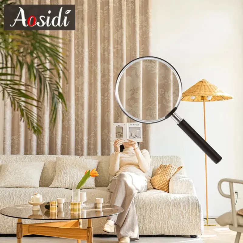 Affaire À Saisir Modern leaf pattern blackout curtain for bedroom or living room