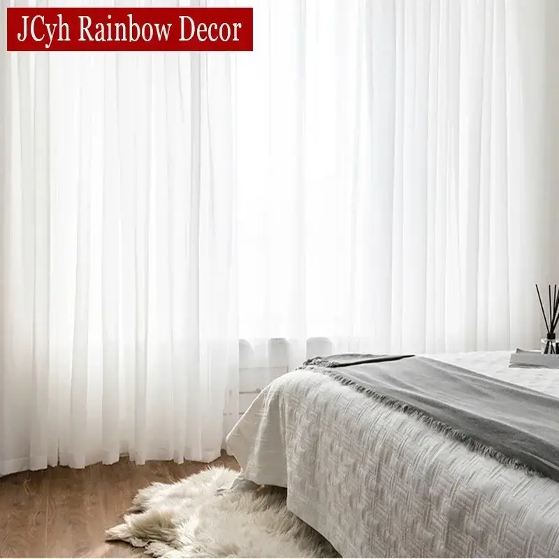 Meilleur Prix Modern sheer tulle curtain for living room window