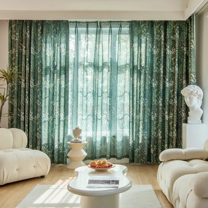 Bon Plan Semi blackout curtain with enchanted forest design for living room