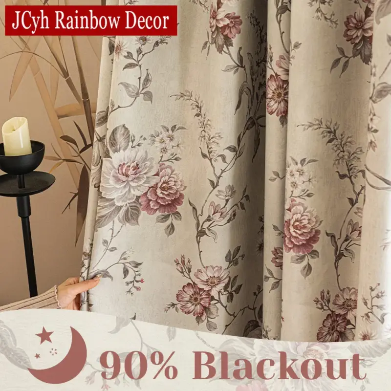 Elegant floral blackout curtain for children's bedroom or livin... Meilleur Choix