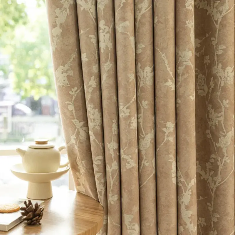 Acheter En Ligne Decorative floral blackout curtain for bedroom or living room