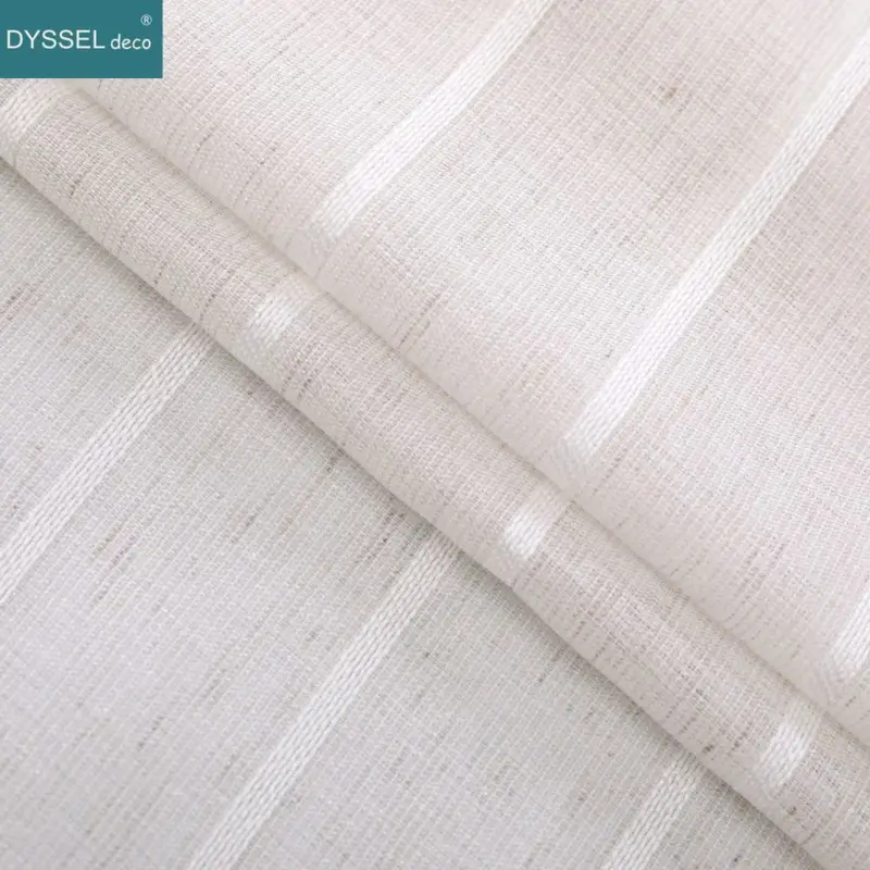 Meilleur Choix European style sheer striped linen curtain for living room and bedroom