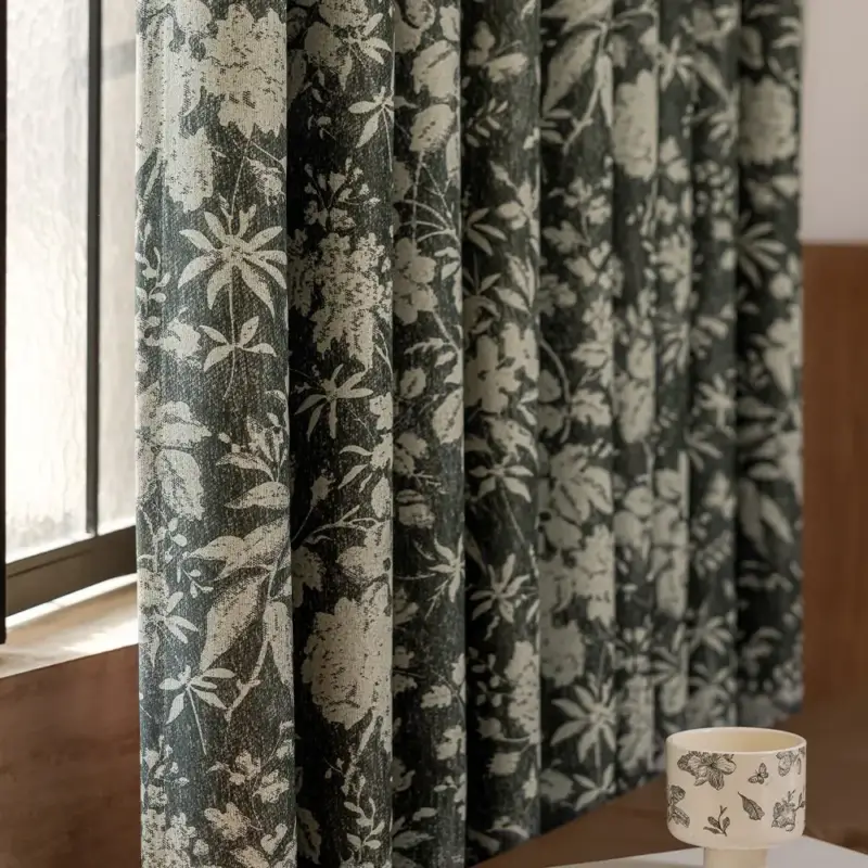 Modern floral blackout curtain for bedroom or living room Bon Marché