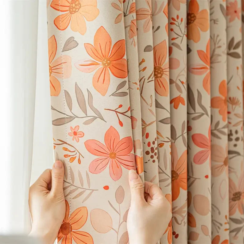 Populaire Decorative floral blackout curtain for children's room or livin...