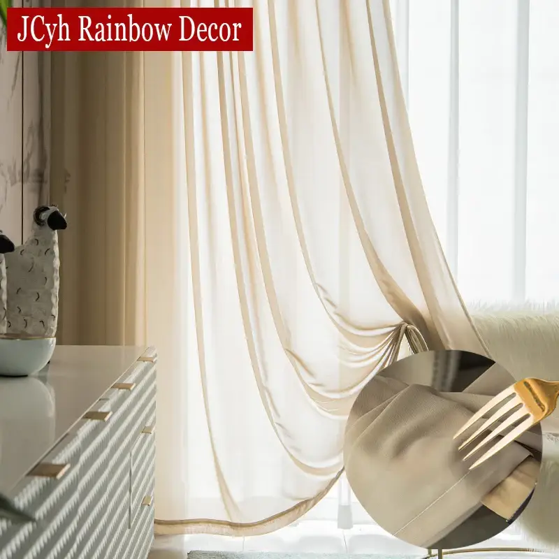 Expédié Aujourd'hui Modern lightweight tulle curtain for living room and bedroom