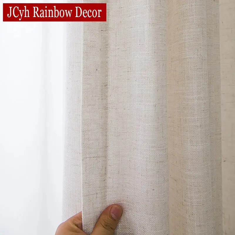Super Prix Lightweight linen-effect sheer curtain for living room or bedroom