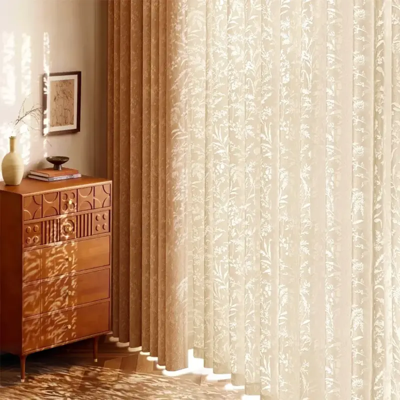 Elegant floral lace sheer curtain for modern living room and bedroom Jusqu'à Épuisement Des Stocks