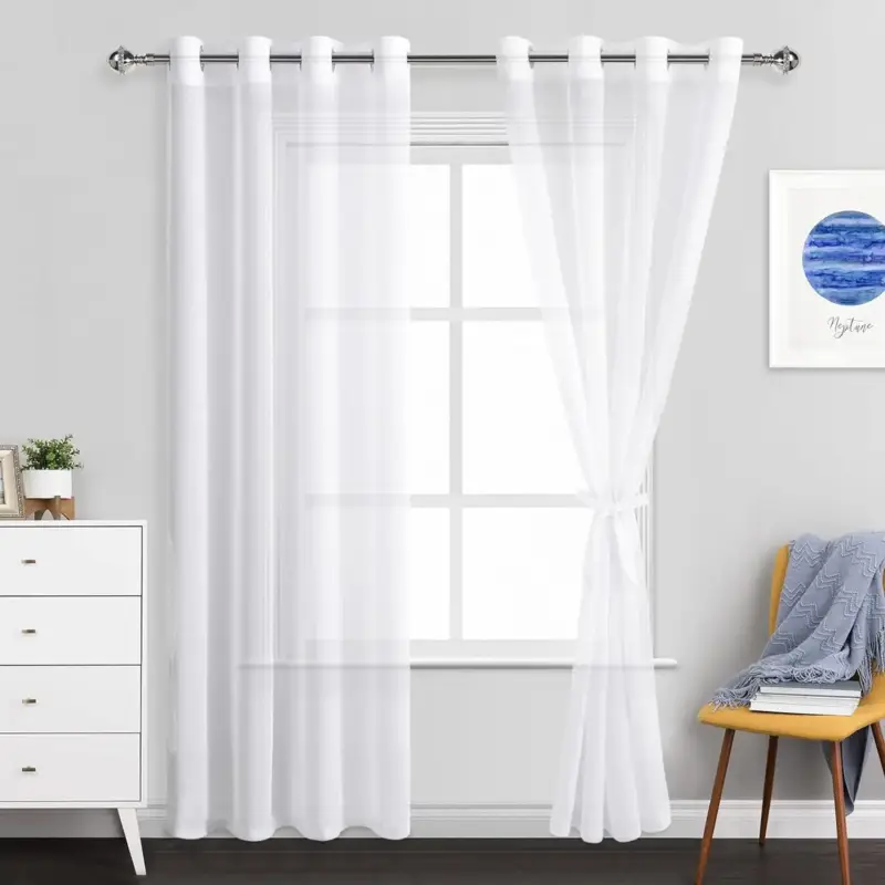 Modern sheer tulle curtain for living room and bedroom Offre Limitée