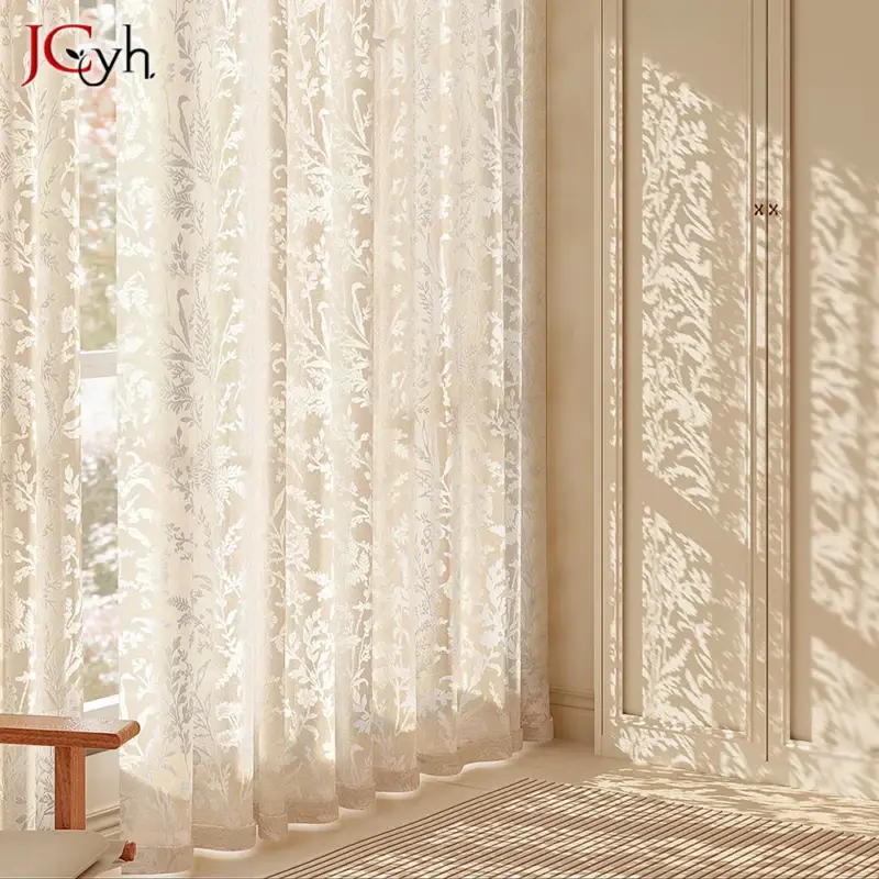 Romantic french style tulle sheer curtain for living room and bedroom Nouveauté