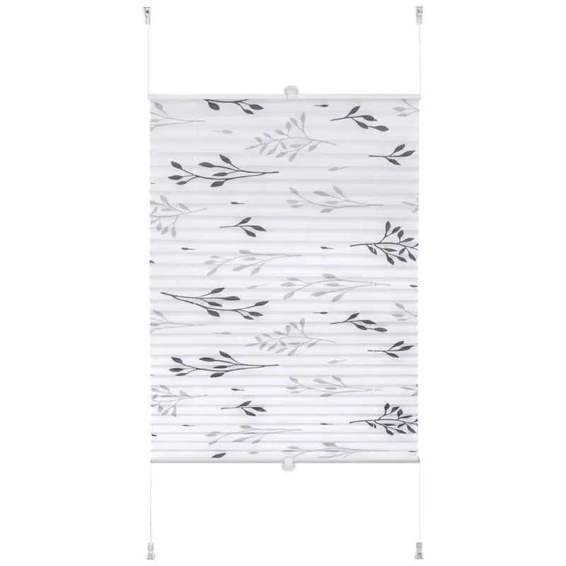 Prix Promo Pleated blind with branch pattern, no-drill interior window fitting