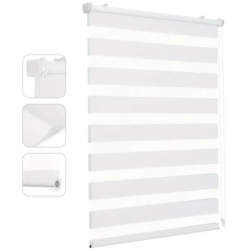 Prix Réduit Double roller blind no-drill blackout window shade 80cm