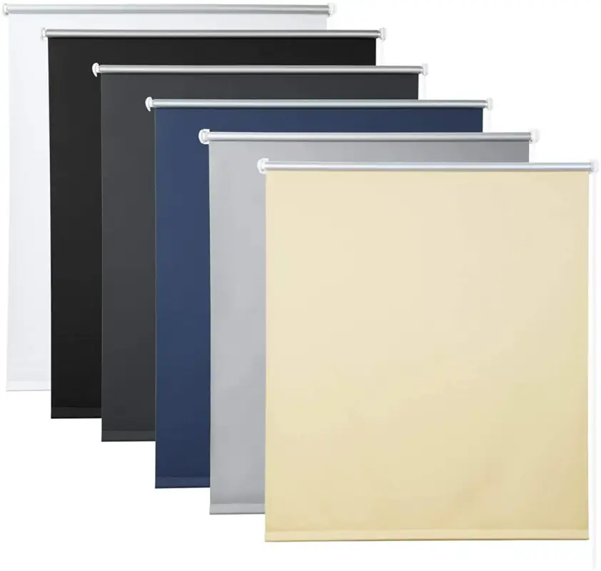 Thermal blackout roller blind no-drill for bedroom window Authentique