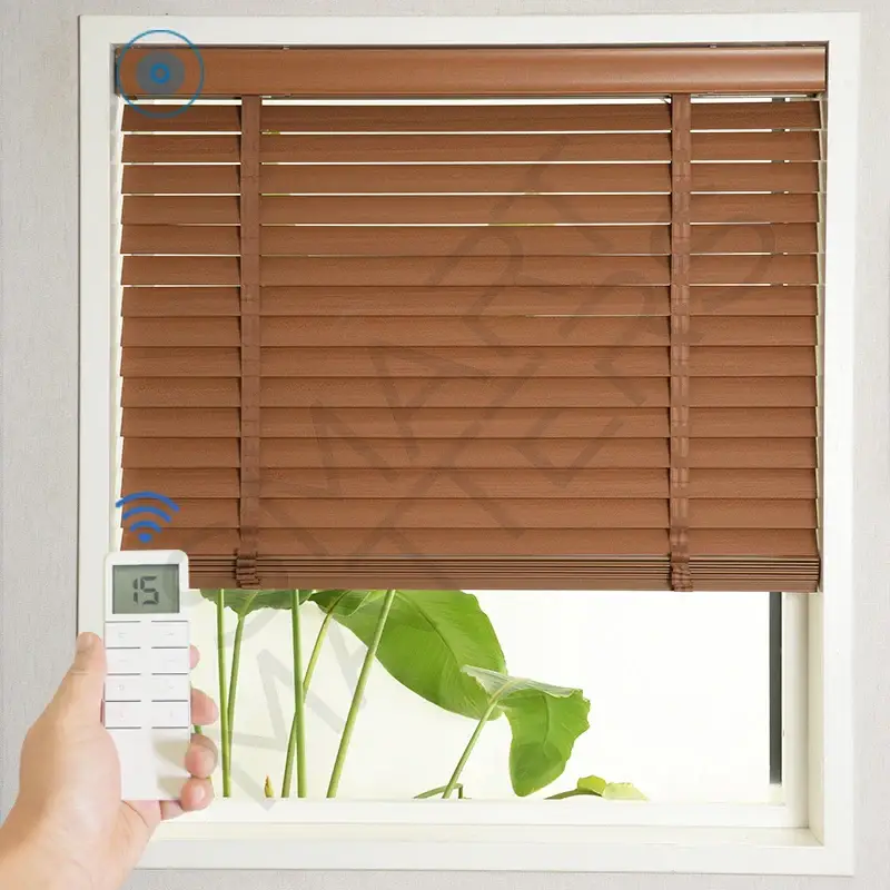 Vente Directe Horizontal cordless wooden venetian blind for modern living room