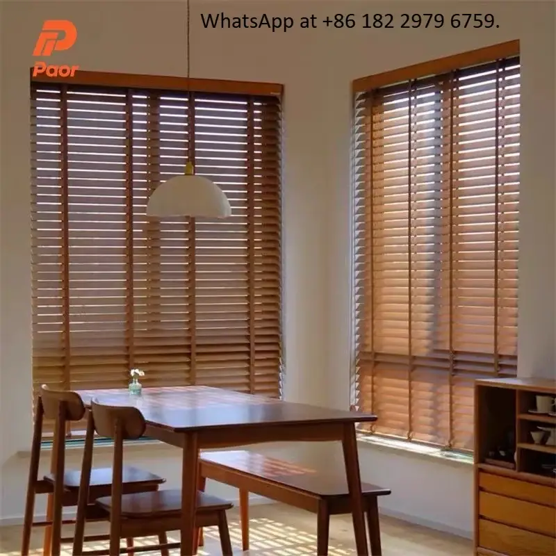 Eco-friendly wooden venetian blind, 35 or 50 mm slats Bon Plan