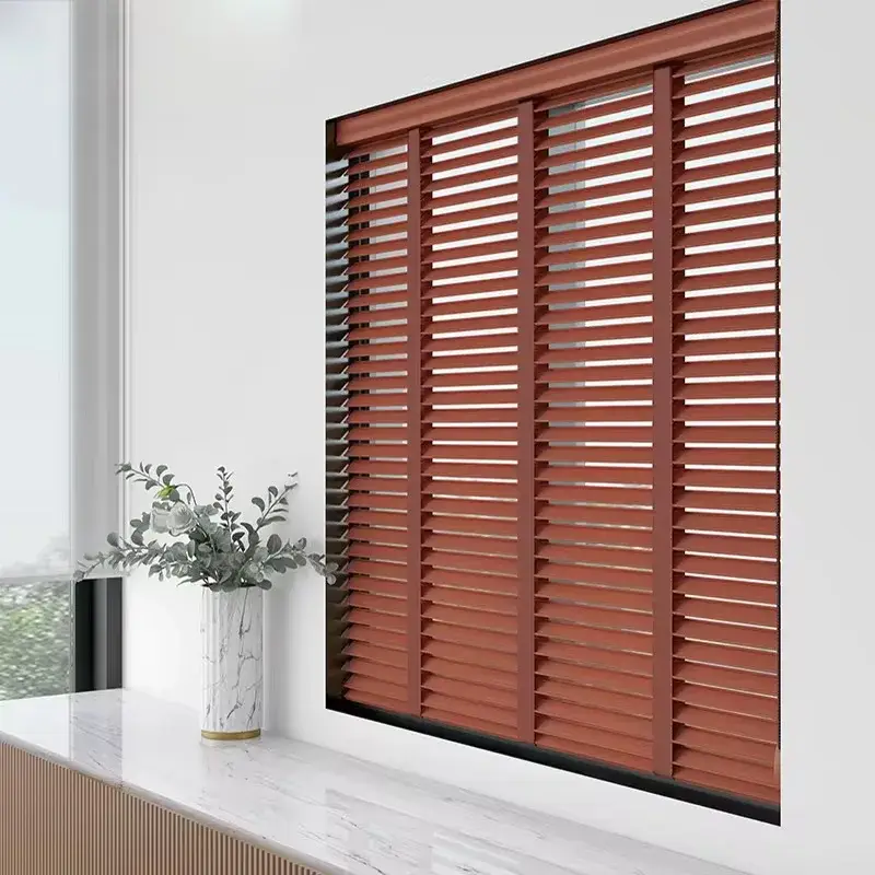 Smart electric faux wood horizontal venetian blind for interiors Offre Du Jour