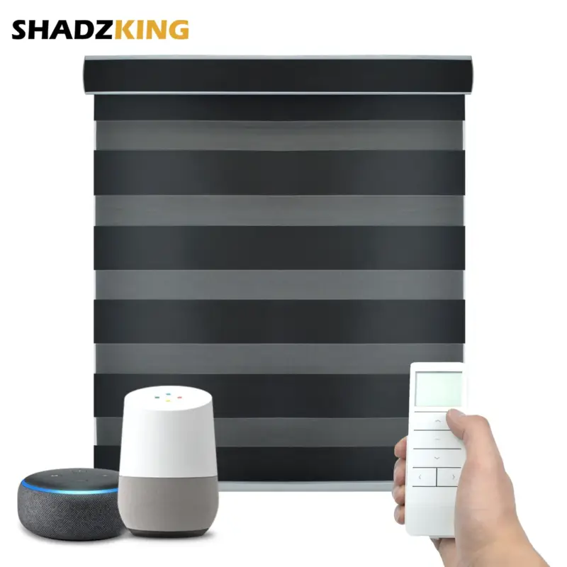 Motorised zebra day and night blind for living room window Offre Spéciale