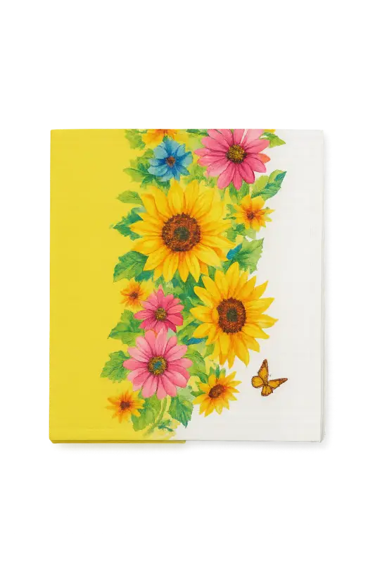 Country-style table runner with sunflower and butterfly motifs Prix Choc