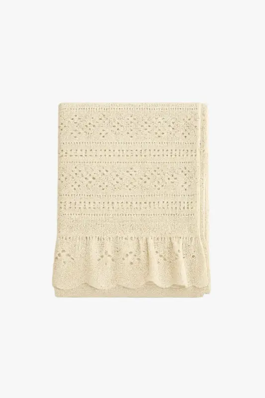 Vintage jacquard tablecloth with lace trim nordic style Meilleur Prix