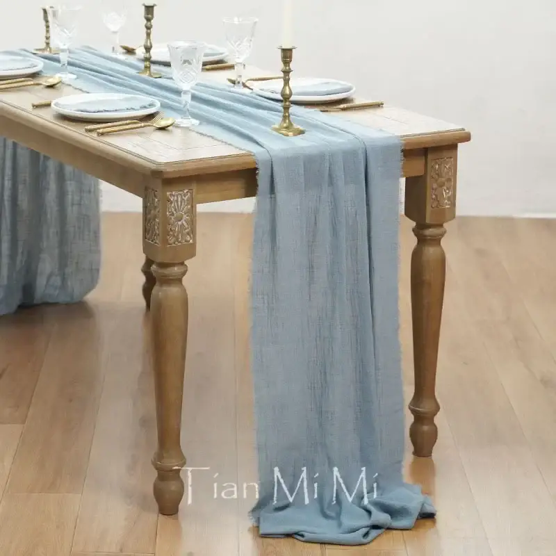 Bohemian cotton gauze table runner wedding decoration Offre Du Jour