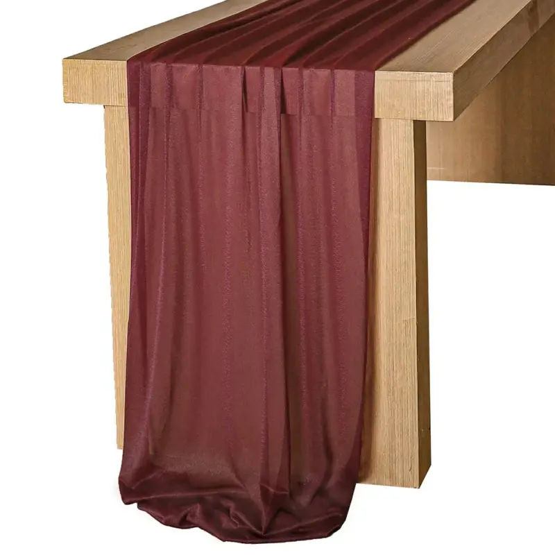 Chemin de table mousseline vert sauge bohème mariage Must-Have